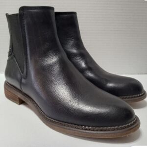 Franco Sarto Horrace Black Leather Heeled Booties